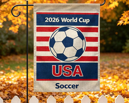 2026 World Cup Garden Flag USA Soccer - Patriotic Sports Fan Yard Decor