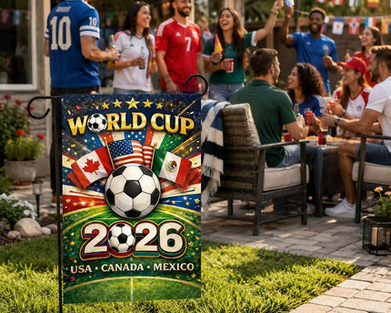 World Cup Ball Soccer Flags Garden Flag, USA Soccer Goal Ball Yard Flag Double-Sided Outdoor