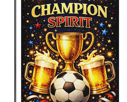 Heyfibro Soccer Garden Flag - Double Sided Trophy Beer Soccer
