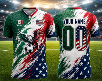 Custom Soccer Jersey 2026, Personalized Custom Name Number Shirt for Men Women Kids, American Flag Soccer Fan Jersey