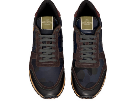 Men's Valentino Camo Rock Runners Camouflage Blue Sneakers