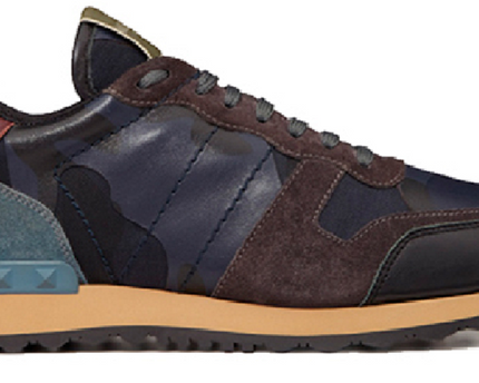 Men's Valentino Camo Rock Runners Camouflage Blue Sneakers