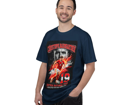 Austrian Soccer Player 19 T-Shirt, 2026 World Cup Back Trophy Design, Austria Flag