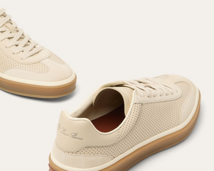 Men's Loro Piana Tennis Walk Pearl Powder Sneakers