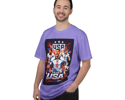 USA Soccer Players Team USA T-Shirt, 2026 World Cup Back Trophy Design, USA Flag
