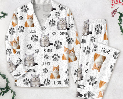 Custom Photo Dog Cat Paw For Dog Cat Lover Pajamas Christmas