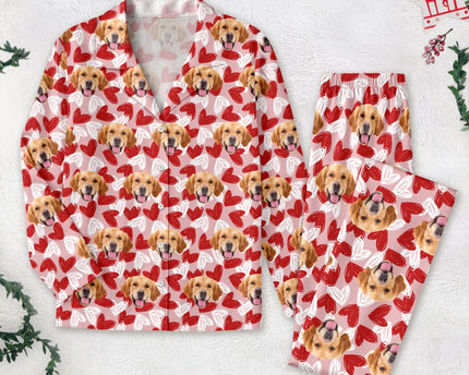 Custom Photo Dog Cat And Face Pajamas