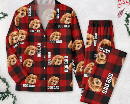 Custom Photo Dog Cat Mom Dad Flannel Pajamas