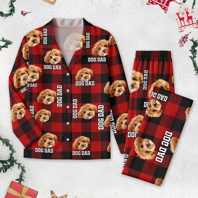 Custom Photo Dog Cat Mom Dad Flannel Pajamas