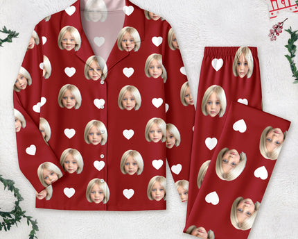 Custom Photo Face And Heart Icon Pajamas
