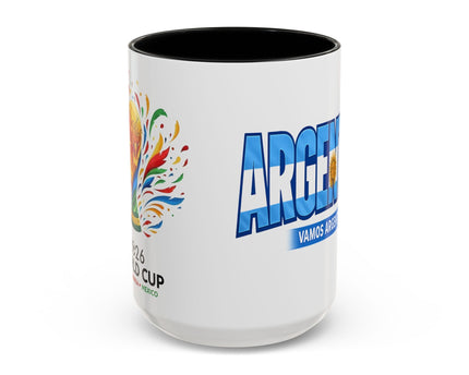 Argentina Vamos Argentina Mug , Accent Coffee Mug, Flag Text Design