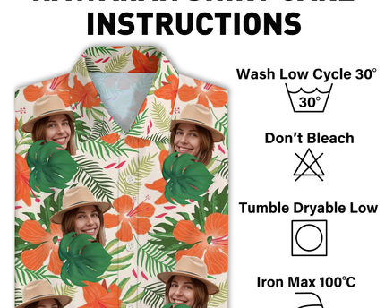 Custom Photo - Interesting Cut Head Photo Flower Theme Summer Hawaii - Personalized Customized Hawaiian shirt