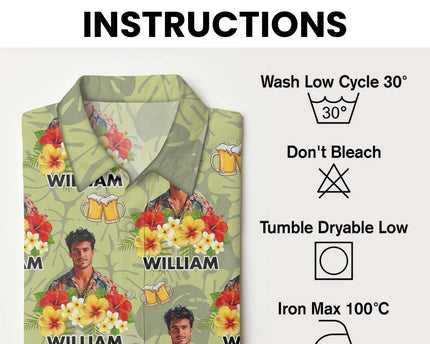 Custom Photo Drinkin' & Cheerin' - Personalized Customized Hawaiian Shirt
