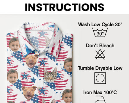 Custom Photo With Beloved Ones American Theme - Personalized Customized Hawaiian shirt