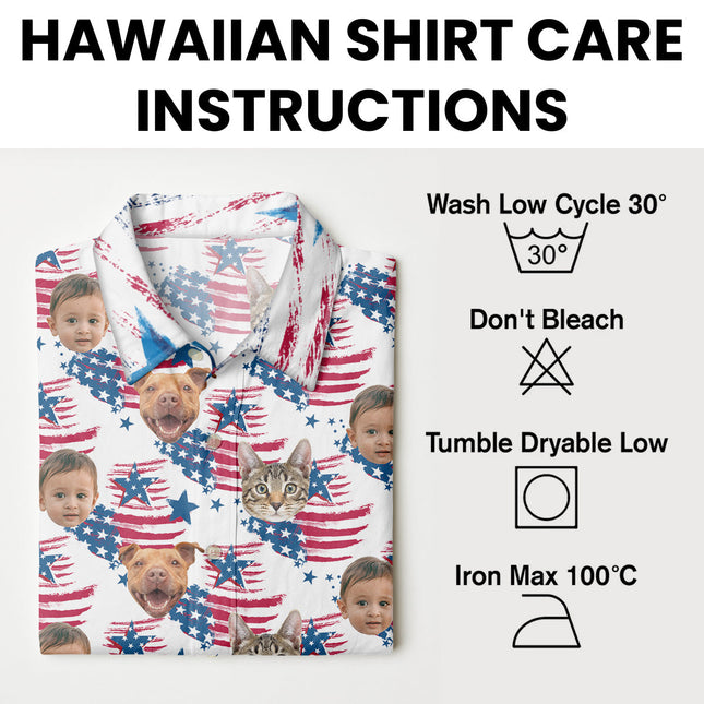 Custom Photo With Beloved Ones American Theme - Personalized Customized Hawaiian shirt