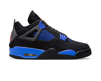 Men's Air Jordan 4 Black Deep Royal Blue Shoes