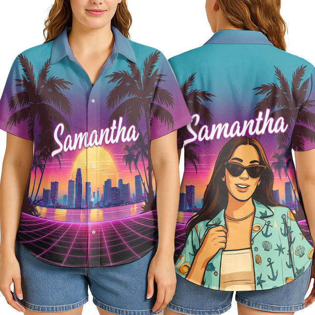 Custom Photo Sunset Pop - Personalized Customized Hawaiian shirt