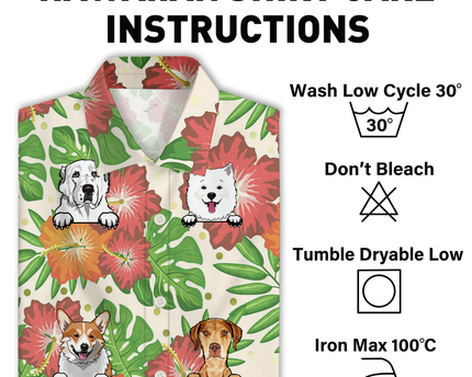 Cute Dog Theme Summer Dog Love - Personalized Customized Hawaiian shirt