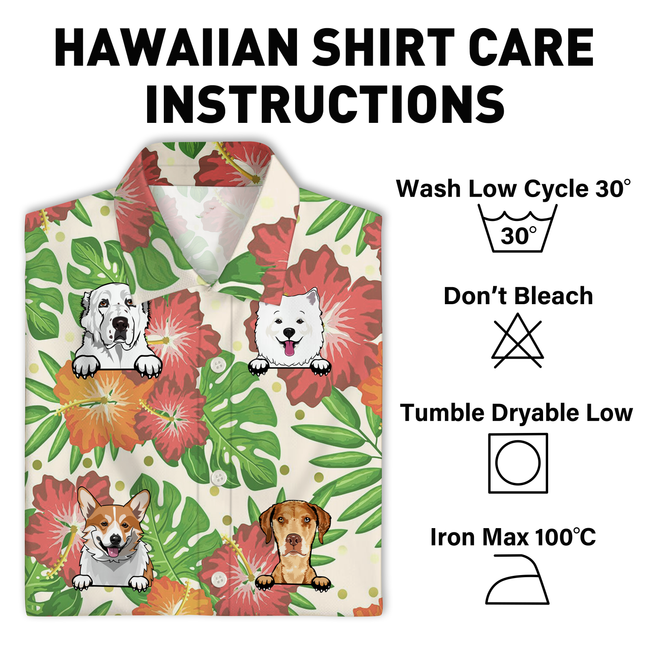 Cute Dog Theme Summer Dog Love - Personalized Customized Hawaiian shirt
