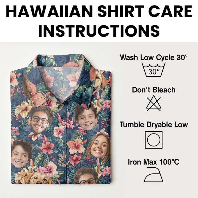 Custom Photo With Beloved Ones Tropical - Personalized Customized Hawaiian shirt