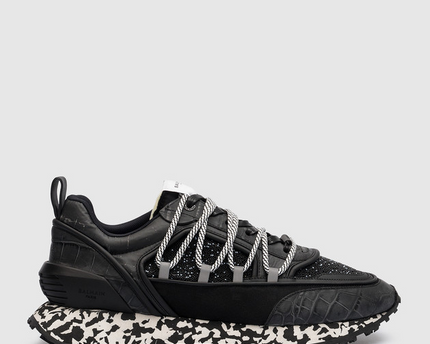 Men's Balmain Black Beaded Racer Combo Sneakers