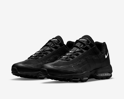 Men's Nike Air Max 95 Black Metallic Silver Shoes