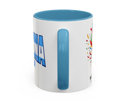 Argentina Vamos Argentina Mug , Accent Coffee Mug, Flag Text Design