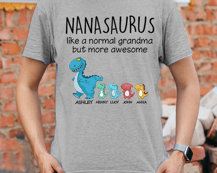 Grandmasaurus And Kids Personalized Shirt
