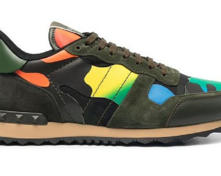 Men's Valentino Camo Rock Runners Multicolor Sneakers