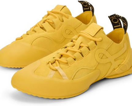 Men's Grip Sneaker In Calfskin Suede Yellow Sunshine Sneakers