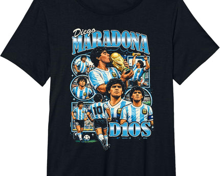 Diego Maradona 90s Vintage Bootleg Style Football Soccer Art
