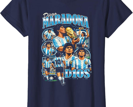 Diego Maradona 90s Vintage Bootleg Style Football Soccer Art