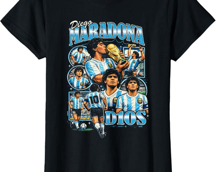 Diego Maradona 90s Vintage Bootleg Style Football Soccer Art