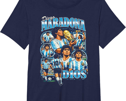 Diego Maradona 90s Vintage Bootleg Style Football Soccer Art
