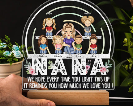 We Hope Every Time You Light This Up - Personalized Custom 3D Led Light Wooden Base
