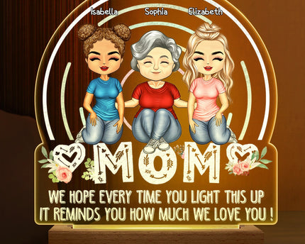 We Hope Every Time You Light This Up - Personalized Custom 3D Led Light Wooden Base