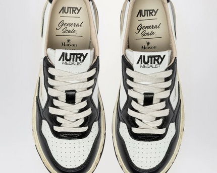 Autry x Maison Mihara Yasuhiro Medalist Low Leather Black White Sneakers