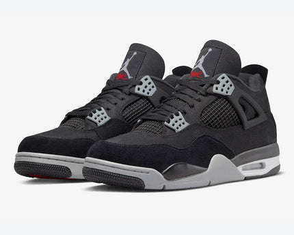 Men's Air Jordan 4  'Black and Light Steel' Shoes
