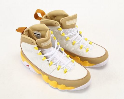 Men's Nike Air Jordan 9 Yellow Brown Shoes