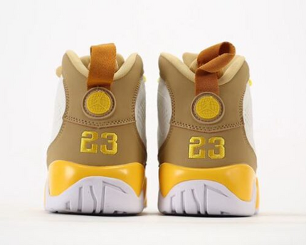 Men's Nike Air Jordan 9 Yellow Brown Shoes