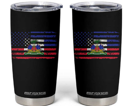 American Haitian Haiti USA Flag Tumbler Cup