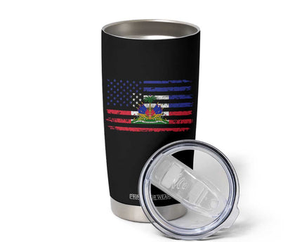 American Haitian Haiti USA Flag Tumbler Cup