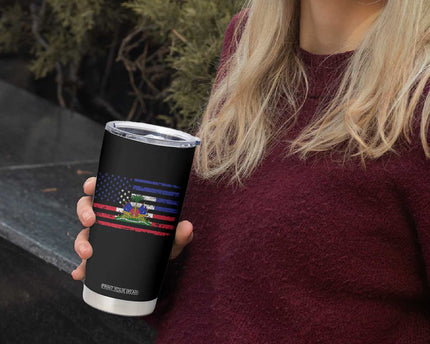 American Haitian Haiti USA Flag Tumbler Cup
