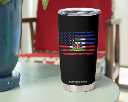 American Haitian Haiti USA Flag Tumbler Cup