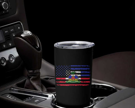 American Haitian Haiti USA Flag Tumbler Cup