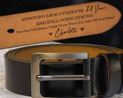 Annoying Each Other For Many Years - Personalized Engraved Leather Belt