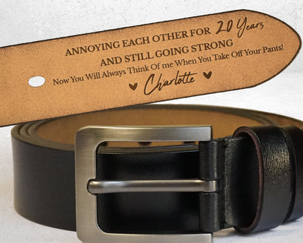 Annoying Each Other For Many Years - Personalized Engraved Leather Belt