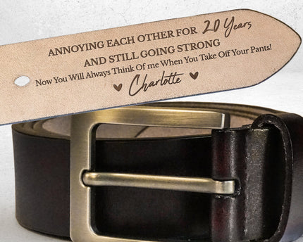 Annoying Each Other For Many Years - Personalized Engraved Leather Belt