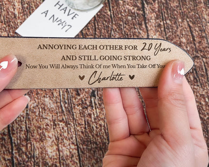 Annoying Each Other For Many Years - Personalized Engraved Leather Belt