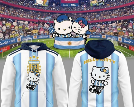 Argentina Soccer x Hello Kitty World Cup 2026 Limited Edition Hoodie
